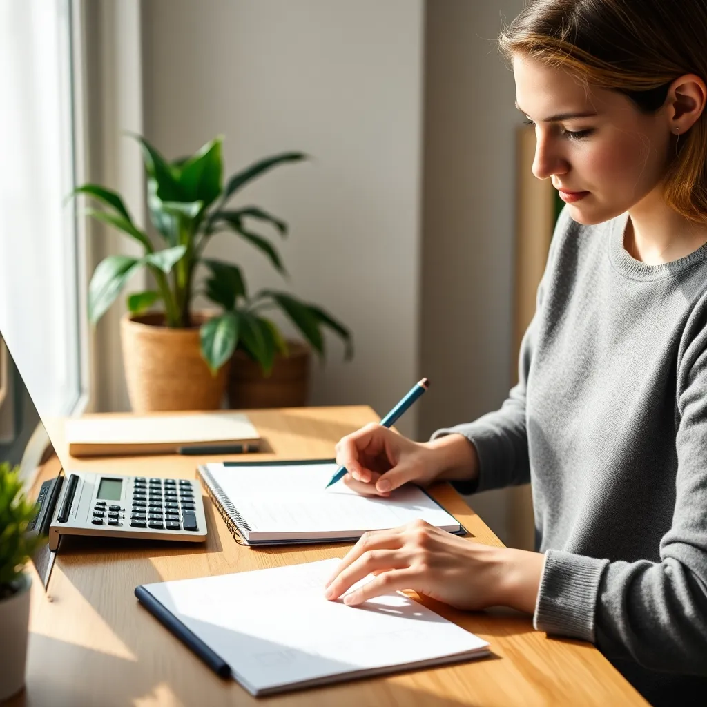 Persoon die budgetteringsplan maakt