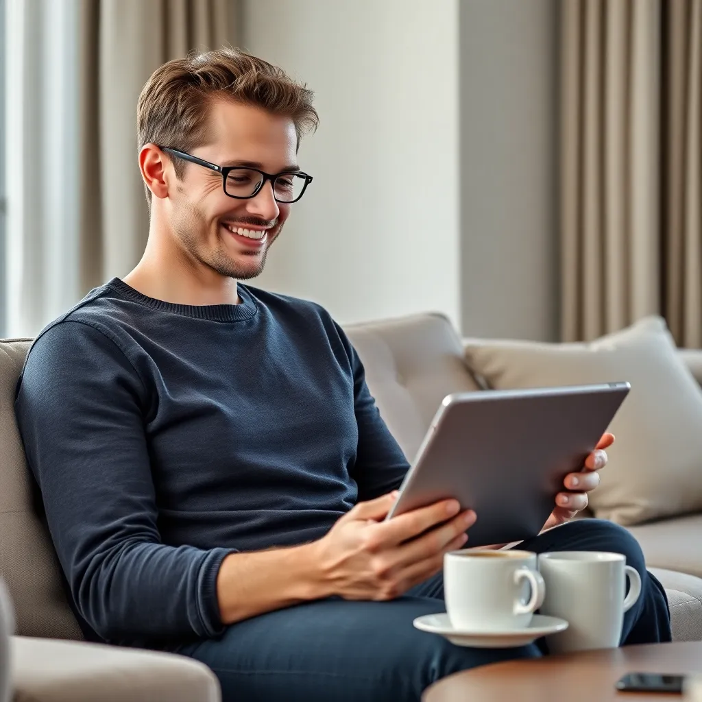 Persoon die financiële apps gebruikt op smartphone en tablet