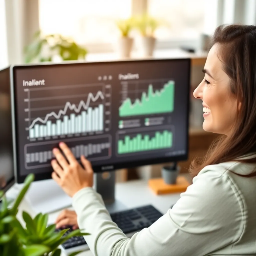 Persoon die financiële grafieken bekijkt op tablet